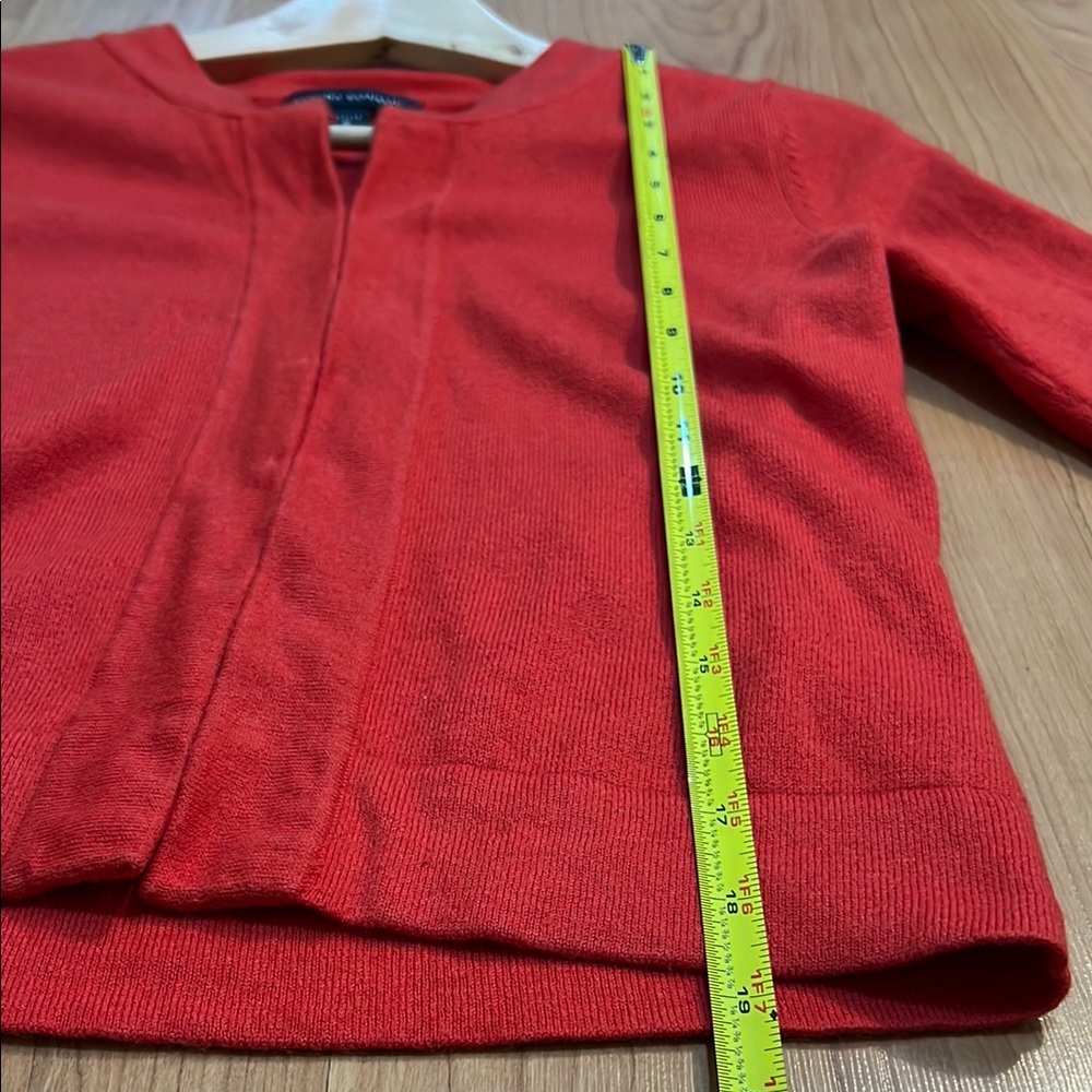 Banana Republic Red cropped Cardigan Sweater with 3/4 sleeves - Picture 11 of 12